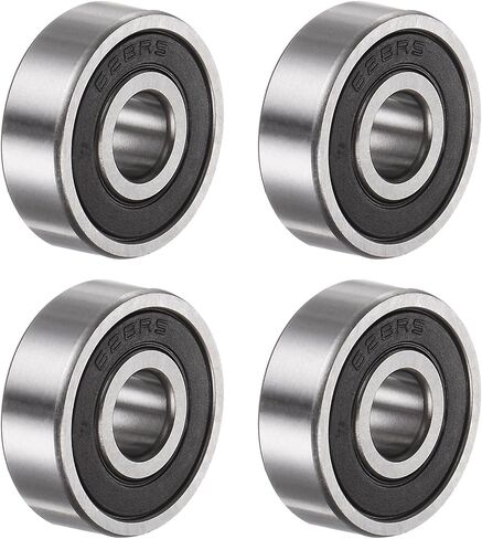 uxcell 4pcs 623-2RS Deep Groove Ball Bearings, Chrome Steel Z3 Double Rubber Sealed Bearing 3mm x 10mm x 4mm in Saudi Arabia