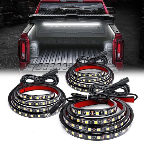 GOOACC RGB Truck Bed Light Strip 3PCS 60" 270 LEDs Neon Accent Lights with RF Remote On/Off Switch Splitter Extension Cable for 12-Volt Truck Cargo Pickup SUV RV Boat Lights, 2 Years Warranty in Kuwait