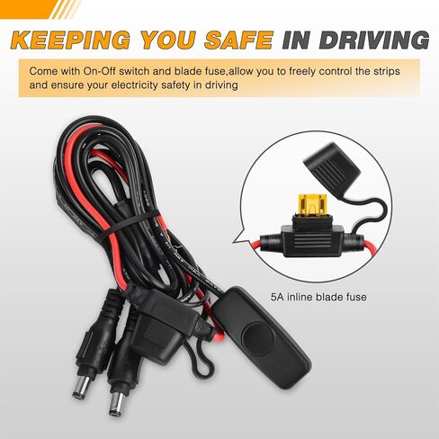 GOOACC RGB Truck Bed Light Strip 3PCS 60" 270 LEDs Neon Accent Lights with RF Remote On/Off Switch Splitter Extension Cable for 12-Volt Truck Cargo Pickup SUV RV Boat Lights, 2 Years Warranty in Kuwait