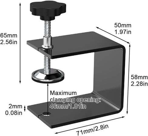 قطعتان من المشبك C، مشابك تثبيت أمامية لدرج الخزانة، أدوات تركيب الخزانة شديدة التحمل، أداة خزانة الرقصة العالمية، مشابك النجارة للدرج الأمامي لسهولة وسريعة (أسود) in Kuwait