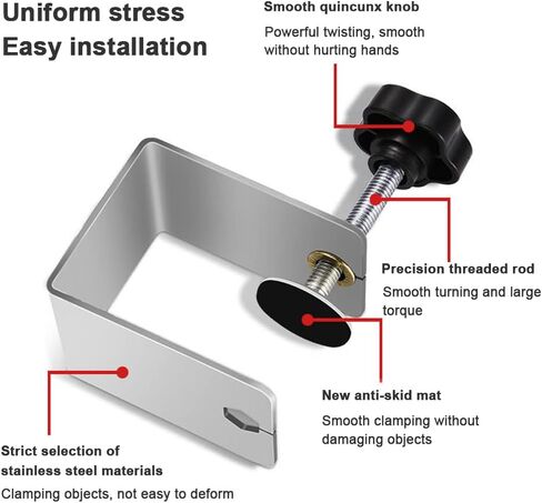 قطعتان من المشبك C، مشابك تثبيت أمامية لدرج الخزانة، أدوات تركيب الخزانة شديدة التحمل، أداة خزانة الرقصة العالمية، مشابك النجارة للدرج الأمامي لسهولة وسريعة (أسود) in Kuwait