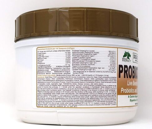 Dogzymes Probiotic Max -10 مليار من البروبيوتيك والبريبايوتكس والإنزيمات الهاضمة - يخفف من الإسهال واضطرابات المعدة والإمساك والغازات والحساسية والمناعة والصحة العامة (1 رطل) in Kuwait