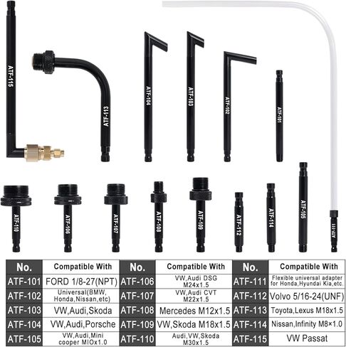 Piwerod 8L Transmission Fluid Pump with 15pieces AFT Filler Adapters, Large Capacity Oil and Liquid Extractor, Automatic Transmission Fluid Pump Tool Set in Kuwait