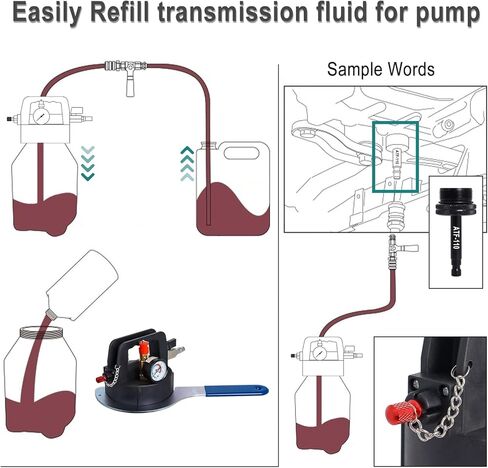 Piwerod 8L Transmission Fluid Pump with 15pieces AFT Filler Adapters, Large Capacity Oil and Liquid Extractor, Automatic Transmission Fluid Pump Tool Set in Kuwait