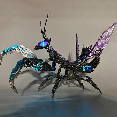Metalkitor 3D Metal Puzzles for Adults, Giant Mantis Model Kit - Steampunk DIY Ornament - Assembly Jigsaw Crafts Brain Teaser - Perfect Room Decor and Gift Choice(1200+PCS, Purple) in Saudi Arabia