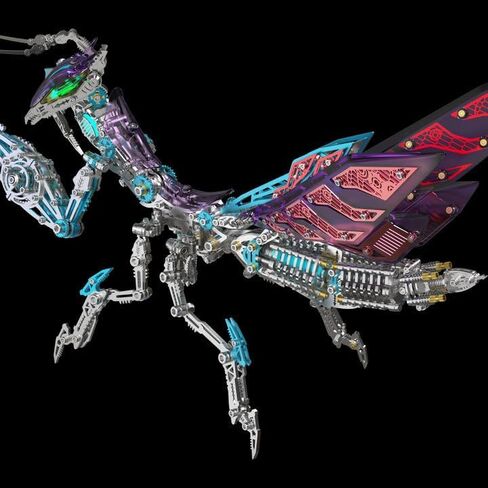 Metalkitor 3D Metal Puzzles for Adults, Giant Mantis Model Kit - Steampunk DIY Ornament - Assembly Jigsaw Crafts Brain Teaser - Perfect Room Decor and Gift Choice(1200+PCS, Purple) in Saudi Arabia