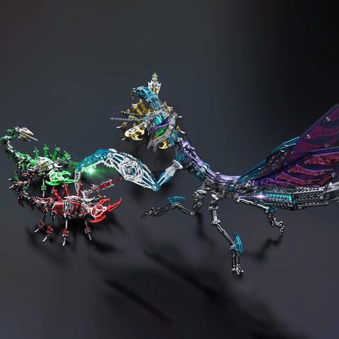 Metalkitor 3D Metal Puzzles for Adults, Giant Mantis Model Kit - Steampunk DIY Ornament - Assembly Jigsaw Crafts Brain Teaser - Perfect Room Decor and Gift Choice(1200+PCS, Purple) in Saudi Arabia