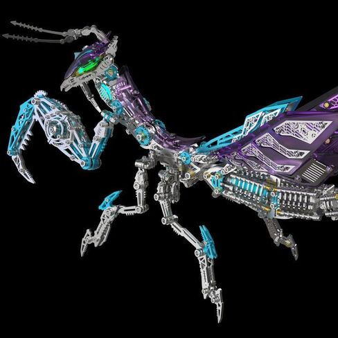 Metalkitor 3D Metal Puzzles for Adults, Giant Mantis Model Kit - Steampunk DIY Ornament - Assembly Jigsaw Crafts Brain Teaser - Perfect Room Decor and Gift Choice(1200+PCS, Purple) in Saudi Arabia