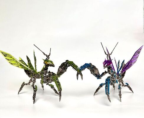 Metalkitor 3D Metal Puzzles for Adults, Giant Mantis Model Kit - Steampunk DIY Ornament - Assembly Jigsaw Crafts Brain Teaser - Perfect Room Decor and Gift Choice(1200+PCS, Purple) in Saudi Arabia