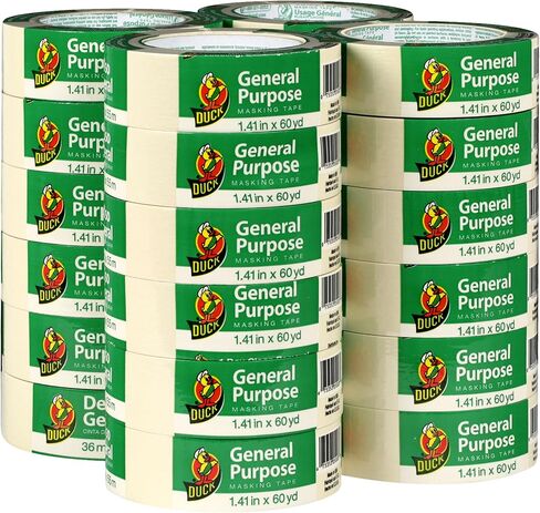 Duck Brand General Purpose Masking Tape - Beige, 0.94 in. x 60 yd., 2-Pack (241577) in Saudi Arabia