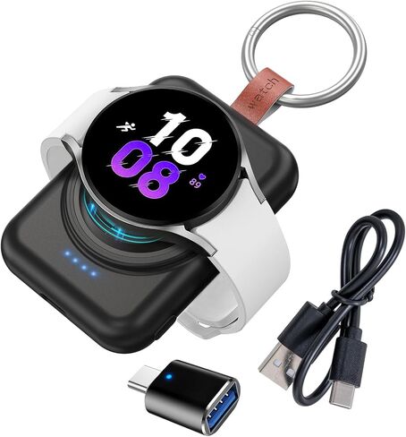 Watch Charger for Samsung,1800mAh Portable Charger for Galaxy Watch 6/6 Classic/5/5 Pro/4/4 Classic/3/Active 2, for Samsung Gear S3/Sport Watch Charger with Keychain in Saudi Arabia
