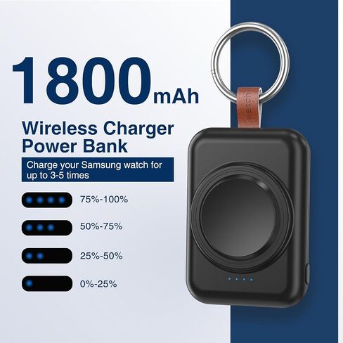 Watch Charger for Samsung,1800mAh Portable Charger for Galaxy Watch 6/6 Classic/5/5 Pro/4/4 Classic/3/Active 2, for Samsung Gear S3/Sport Watch Charger with Keychain in Saudi Arabia