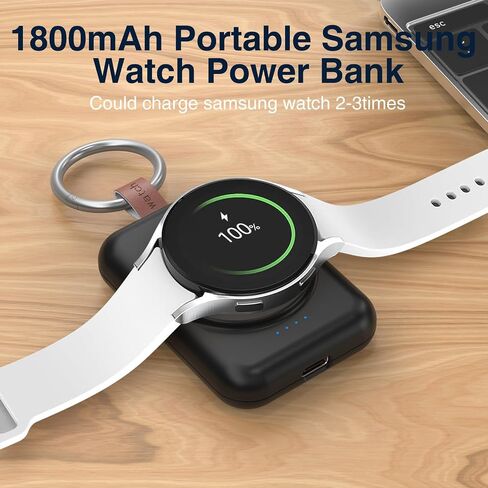 Watch Charger for Samsung,1800mAh Portable Charger for Galaxy Watch 6/6 Classic/5/5 Pro/4/4 Classic/3/Active 2, for Samsung Gear S3/Sport Watch Charger with Keychain in Saudi Arabia