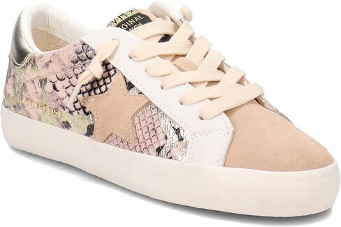 VINTAGE HAVANA Womens Kate Snake Lace Up Sneakers Shoes Casual - Gold, Grey, White in Saudi Arabia