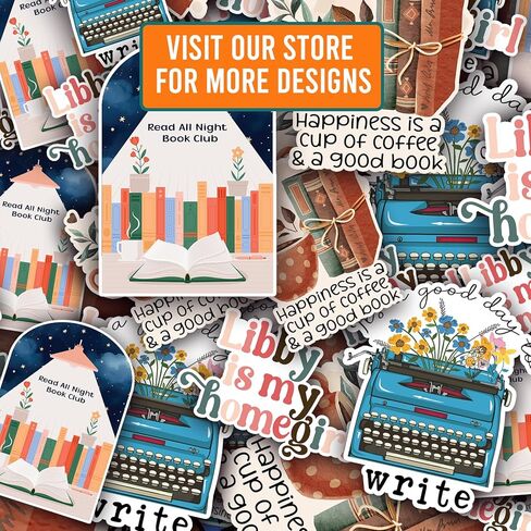 (3Pcs) It's A Good Day to Write Sticker Writer Floral Typewriter Decal Waterproof Vinyl Stickers Adult for Kindle Laptop Car Bike Tumbler Water Bottle Notebook Mug Helmet Typewriter - Size 3"x2.5" in Saudi Arabia