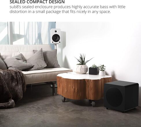 Kanto SUB8VMB 300W Sealed Powered 8 Inch Subwoofer with an Additional 1 Year Coverage (2022) in Saudi Arabia