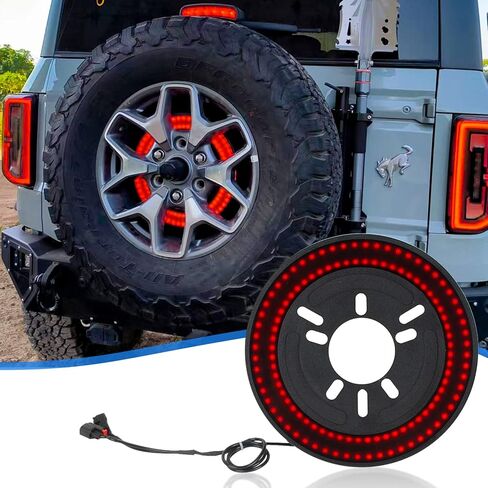 ضوء فرامل الإطارات الاحتياطية LED لسيارة Ford Bronco 2021-2024 Plug & Play 3rd حلقة ضوء الفرامل الثالثة ملحقات الضوء الأحمر (ليس لرياضة برونكو) in Kuwait