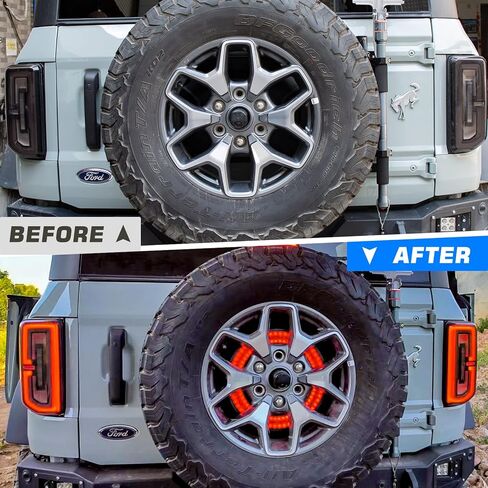 ضوء فرامل الإطارات الاحتياطية LED لسيارة Ford Bronco 2021-2024 Plug & Play 3rd حلقة ضوء الفرامل الثالثة ملحقات الضوء الأحمر (ليس لرياضة برونكو) in Kuwait