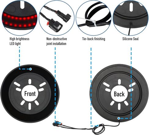 ضوء فرامل الإطارات الاحتياطية LED لسيارة Ford Bronco 2021-2024 Plug & Play 3rd حلقة ضوء الفرامل الثالثة ملحقات الضوء الأحمر (ليس لرياضة برونكو) in Kuwait