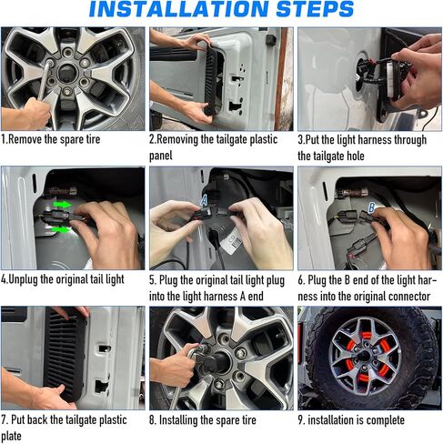 ضوء فرامل الإطارات الاحتياطية LED لسيارة Ford Bronco 2021-2024 Plug & Play 3rd حلقة ضوء الفرامل الثالثة ملحقات الضوء الأحمر (ليس لرياضة برونكو) in Kuwait