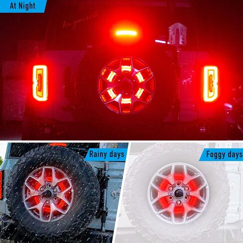 ضوء فرامل الإطارات الاحتياطية LED لسيارة Ford Bronco 2021-2024 Plug & Play 3rd حلقة ضوء الفرامل الثالثة ملحقات الضوء الأحمر (ليس لرياضة برونكو) in Kuwait