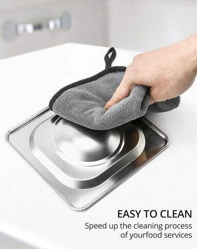 QWORK Solid Pan Lid with Handle, 4 Pack Stainless Steel Steam Table Pan Cover for 1/6 Size Steam Pans in Saudi Arabia
