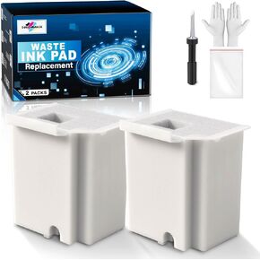 Waste Ink Pad Replacement with Reset Software for Ecotank ET-2800 ET-4800 ET-2720 ET-2803 ET-2400 ET-4700 2800 4800 2720 2803 ET2800 ET4800 Printer, Maintenance Box with Reset Software (2 Packs) in Kuwait