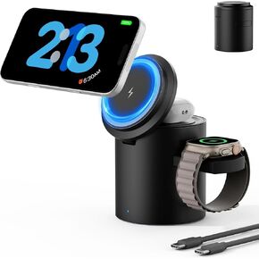 Foldable Magnetic 3 in 1 Wireless Charger Stand for iPhone Watch AirPods in Kuwait