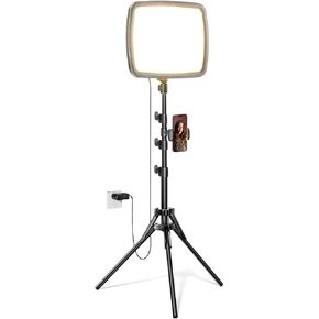 NiceVeedi 14" Soft Large Light with 72" Stand, 3 Color Full Screen Dimmable Ring Light, 2.4G Remote/Phone Holder/Tripod with Ring Light for Video Recording/Home Office/Makeup/Zoom/Stream/TikTok in Kuwait