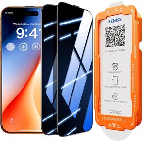 NeverBreak 9H+ Hardness for iPhone 17 Pro Max Privacy Screen Protector 12FT Military Grade Protection (Scratch, Shatter, Drop Resistance) Tempered Glass Full Coverage 6.9", 2 Pack with De-Bubble Card in Kuwait