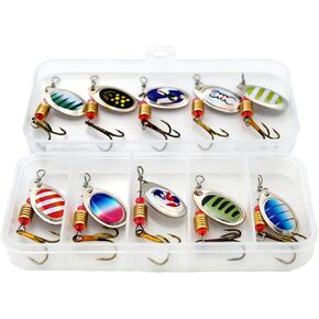 Inline Spinner Baits & Spoon Lures Kit, Fishing Tackle Box in Saudi Arabia