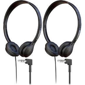 1 Pack Wired On-Ear Leather Headphones with 3.5mm Connector, Black in Kuwait