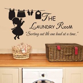 Laundry Room Sign Decals Peel and Stick Wall Lettering Vinyl Art Stickers for Decor in Kuwait