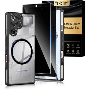 Magnetic for Nubia Red Magic 11 Pro /11 Pro+Case, with 2X Privacy Screen Protector, Shockproof Slim Magnetic Phone Case for Red Magic 11 Pro/11S Pro/11 Pro+/11S Pro+,Clear in Kuwait
