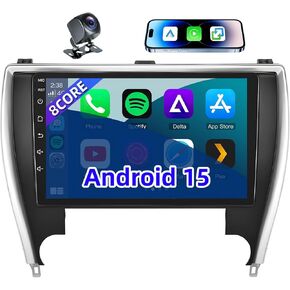 8 Core Car Radio for Toyota Camry 2015 2016 2017 - Upgrade Car Stereo 5GWIFI with Wireless CarPlay Android Auto Bluetooth5.0 AM/FM SWC GPS Navigation Backup Camera in Kuwait