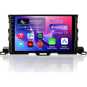 10.2'' 64GB Car Radio Stereo for 2014-2019 Toyota Highlander Radio Upgrade, Plug and Play Android 13 Head Unit with Wireless Carplay/Android Auto/1080P Rear View Camera/AM FM Radio in Kuwait