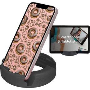 GoDonut Original – Smartphone and Tablet Stand – Compatible with Devices UP to 0.5" Thick Including Protective Cases - for use at Work, at Home, Travel and on-the-go – Black in Kuwait