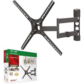 Barkan White TV Wall Mount, 13-65 inch Full Motion Articulating - 4 Movement Flat/Curved Screen Bracket, Holds up to 88 lbs, Patented, UL Listed, Fits LED OLED LCD in Kuwait
