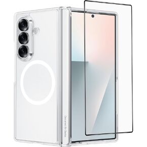 BENKS for Samsung Galaxy Z Fold 7 Case with Screen Protector & Hinge Protection, Magnetic Clear Phone Case, Anti Yellowing Shockproof Protective Bumper Transparent Cell Cover, Crystal Grand Combo in Kuwait