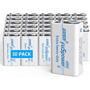 9V Batteries for Smoke Detector: Ultra Long Lasting Fire Alarm Battery 12 Pack - 6F22 Super Heavy Duty Power for Guitar Pedals Microphone Multimeter - Green Energy Mercury/Cadmium/Lead-Free in Kuwait