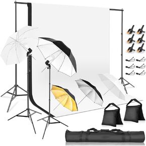 7x10ft Photography Umbrella Lighting Kit with Backdrop in Kuwait