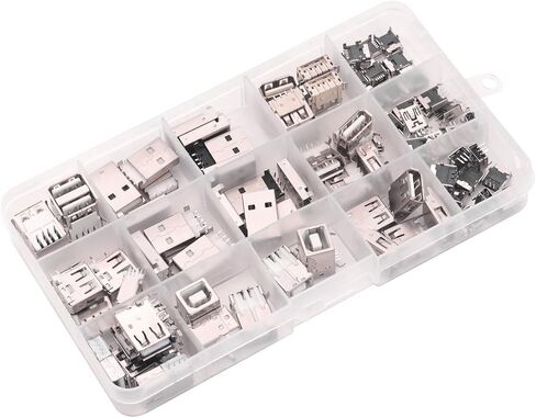 82PCS USB Sockets Assortment Kit, Male Female Plug Solder Connector in Saudi Arabia
