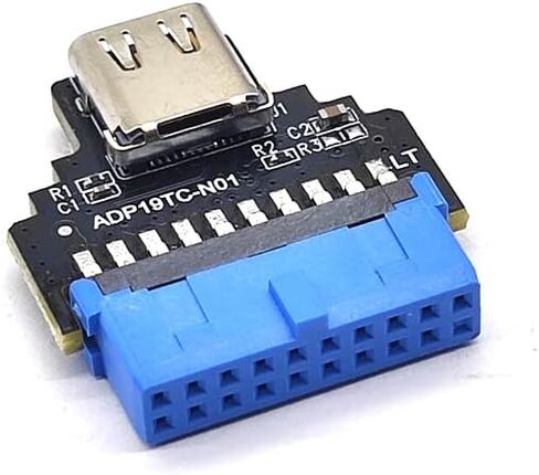 USB3.0 19pin/20pin to USB 3.2 Type C Female Adapter, Motherboard USB 19pin Front Panel Header to USB-C Converter 5Gbps (20pin to Type C) in Kuwait
