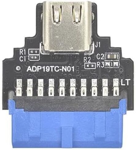 USB3.0 19pin/20pin to USB 3.2 Type C Female Adapter, Motherboard USB 19pin Front Panel Header to USB-C Converter 5Gbps (20pin to Type C) in Kuwait