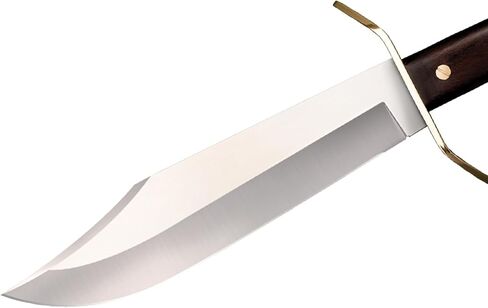 Ameristep Wild West Bowie 10.75" 1090 High-Carbon Steel Clip Point Blade 5.25" Rosewood Handle Fixed Blade Knife w/Leather Sheath in Kuwait