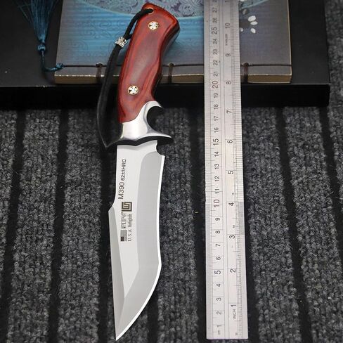 WPKOPYA WZD-006 Fixed hunting knife with scabbard tactical knife, suitable for jungle hunting, hiking, fishing, rescue and self-defense, EDC (Sandblasted Hunting Style) in Kuwait