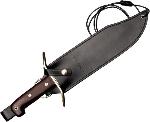Ameristep Wild West Bowie 10.75" 1090 High-Carbon Steel Clip Point Blade 5.25" Rosewood Handle Fixed Blade Knife w/Leather Sheath in Kuwait