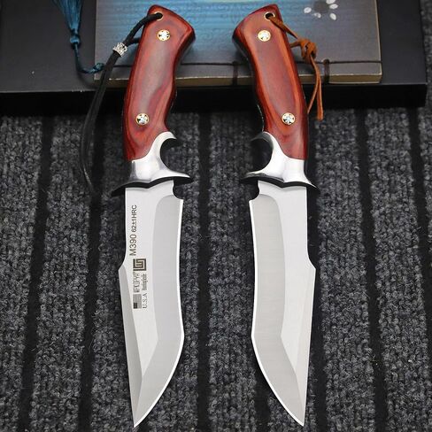 WPKOPYA WZD-006 Fixed hunting knife with scabbard tactical knife, suitable for jungle hunting, hiking, fishing, rescue and self-defense, EDC (Sandblasted Hunting Style) in Kuwait