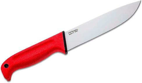 Cold Steel Tim Wells Scalper Slock Master Durable 6.5" 4116 Stainless Steel Fixed Straight Back Blade Outdoor Hunting Camping Utility Knife, 5.25" Red Textured Kray-Ex Handle in Kuwait