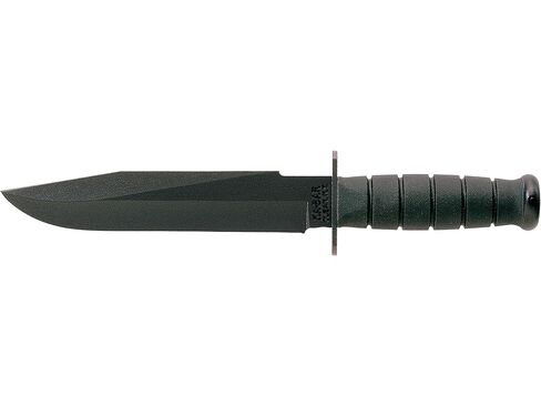 KA-BAR Fighter Fixed Blade Knife 8" Drop Point 1095 Cro-Van Black Powder Coat Blade Kraton Handle Black in Kuwait